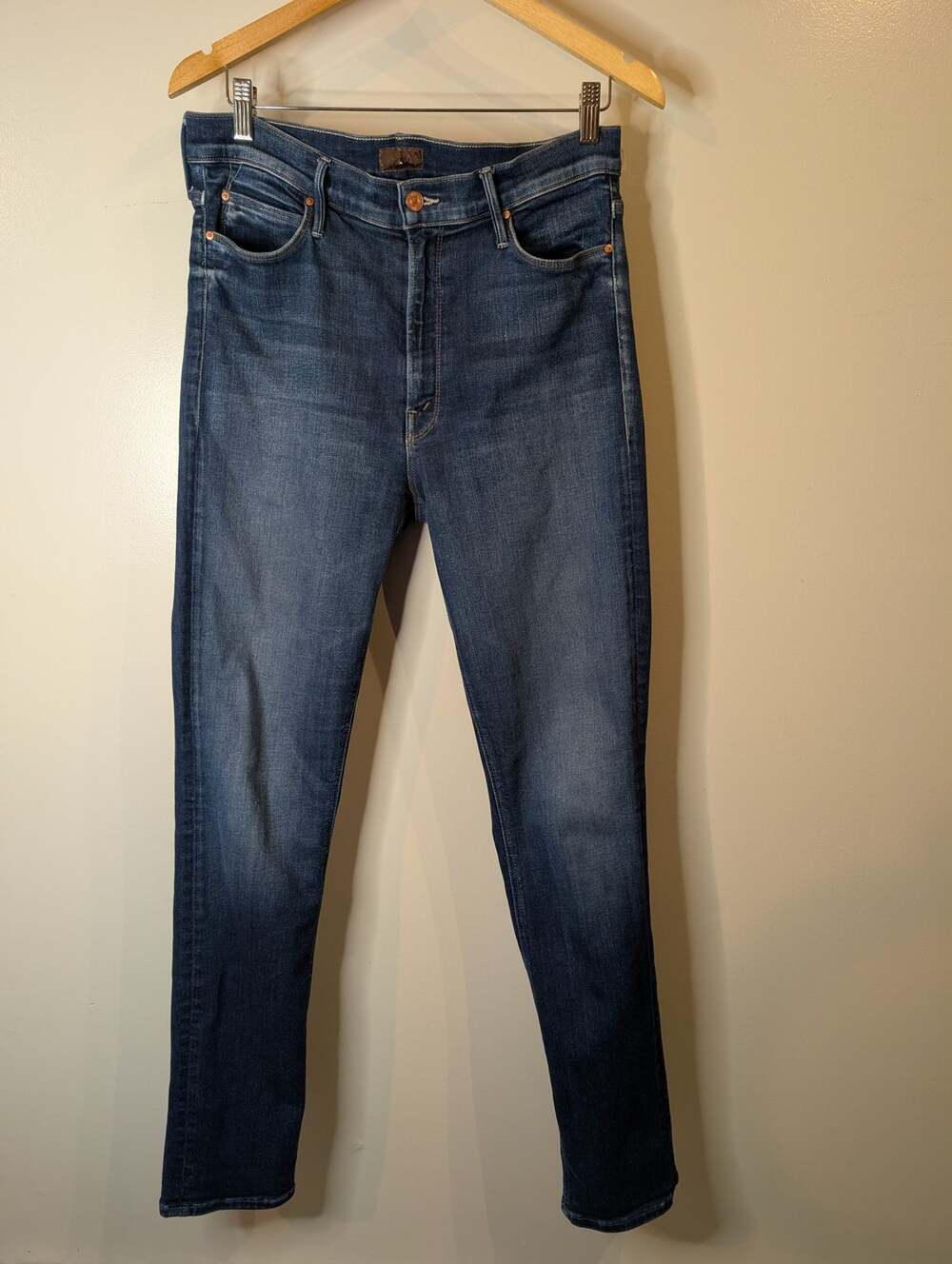 Mother Womens The Dazzler Skimp High Rise Jeans 31 Skunk At The Tea Party Wash